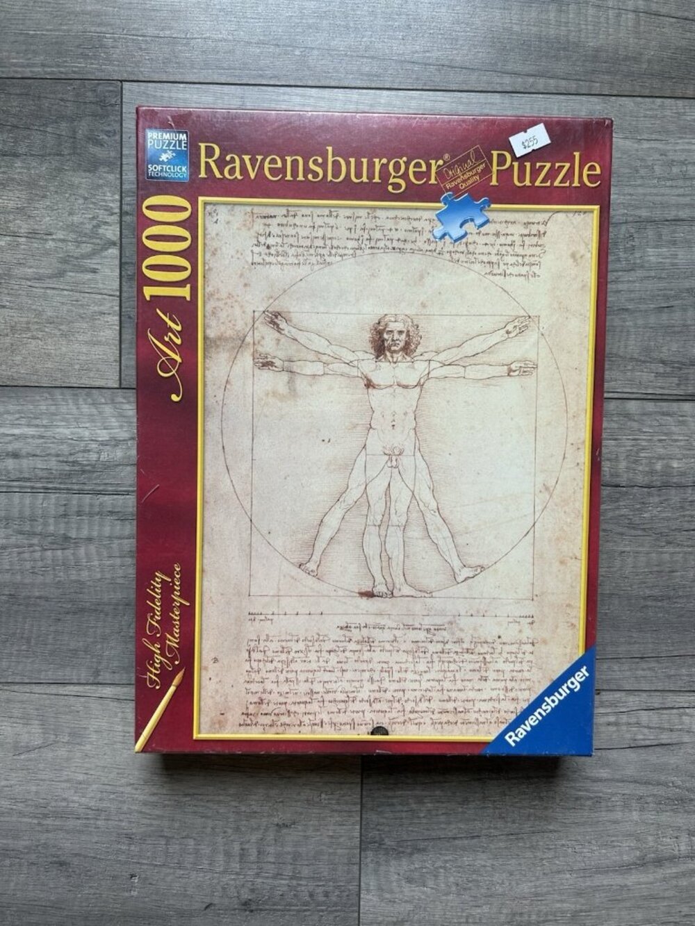 Ravensburger Leonardo da Vinci Vitruvian Man 1000PC Puzzle Softclick Technology - Picture 1 of 16